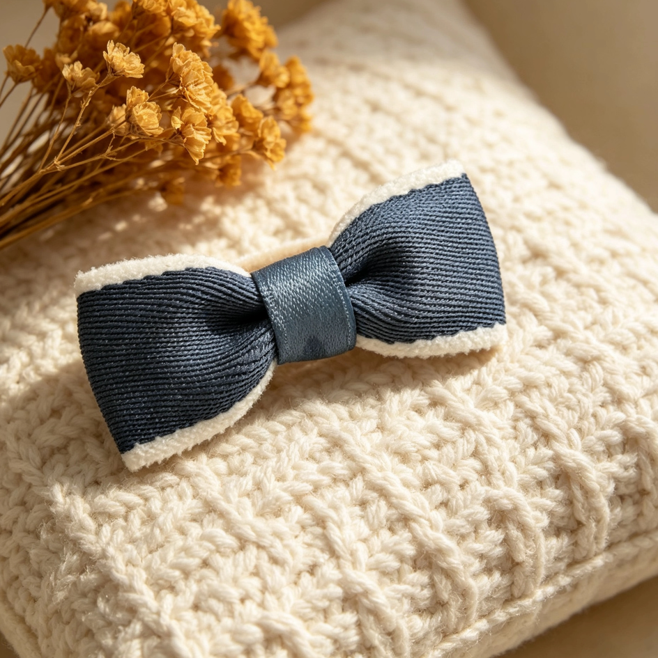 SilkyCo’s chenille - trimmed pet hair clip, designed for small long - haired dogs (Yorkie, Shih Tzu, Maltese). This detachable barrette has soft chenille edges and a blue design, providing a stylish and comfortable accessory for your pet’s daily or party look.