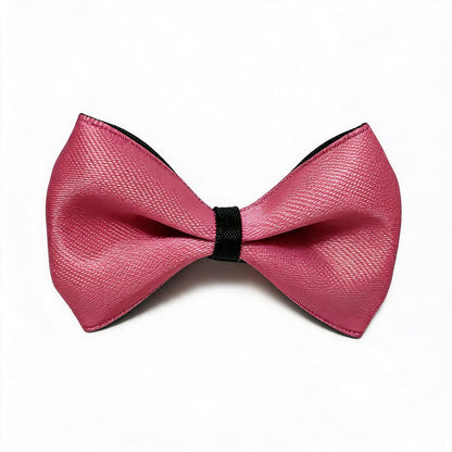 Raspberry Pink Contrast Palette dog hair bow clip front view, showing the vivid pink bow shape and contrasting center band.