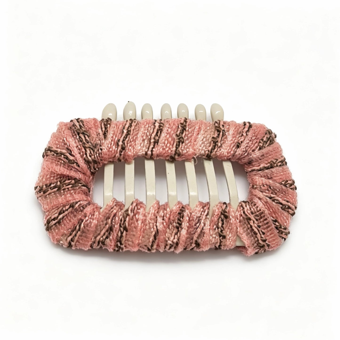 Redwood Lace Whisper dog barrette, a muted coral lace hair clip for refined Yorkie hair styling.