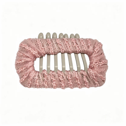 Ballet Pink Lace Whisper dog barrette, a soft pink lace hair clip for gentle Shih Tzu face-framing styling.