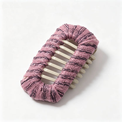 Aubergine Lace Whisper dog barrette, a rich purple lace hair clip for polished Maltese topknot styling.