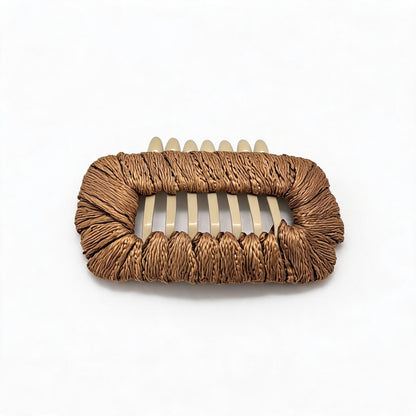 Chestnut Matte Whisper dog barrette, a warm brown matte hair clip for refined Yorkie hair styling.