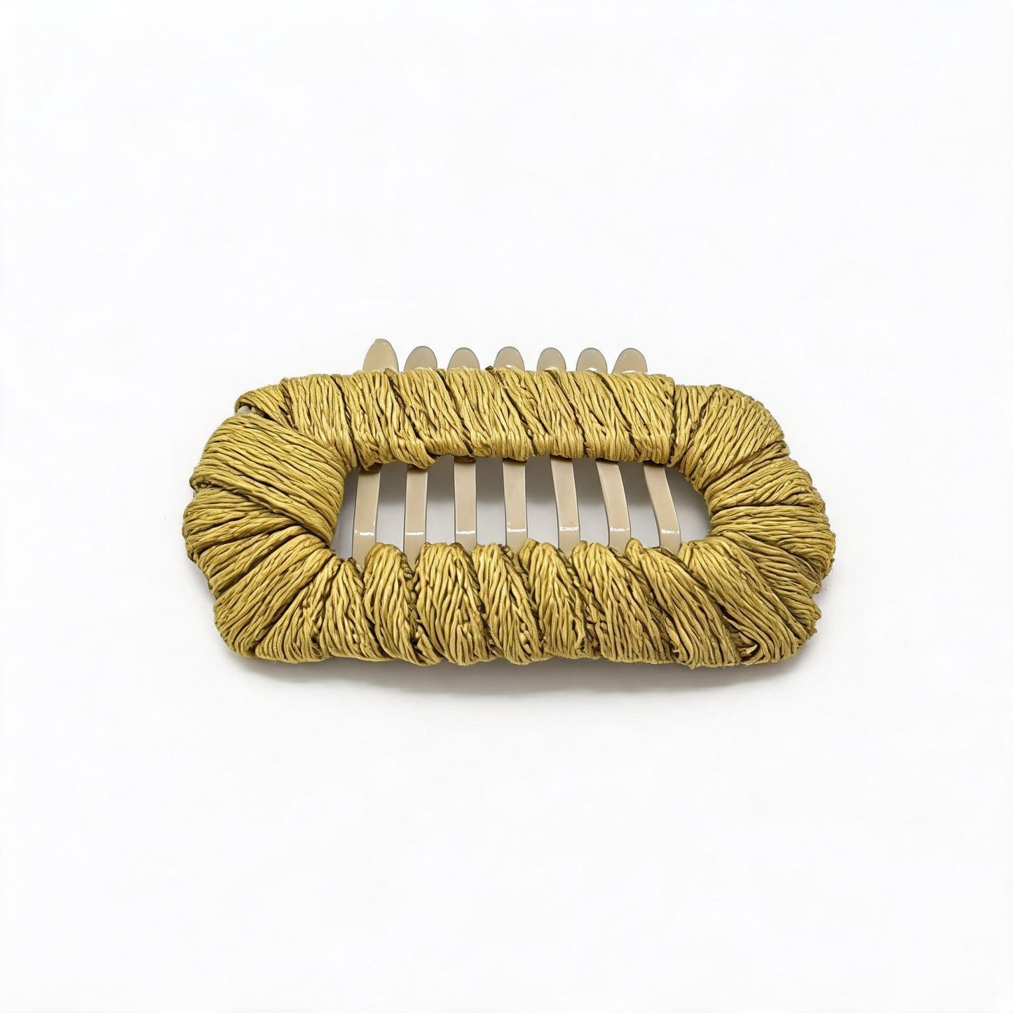 Soft Khaki Matte Whisper dog barrette, a muted khaki matte hair clip for small long-haired dog styling.