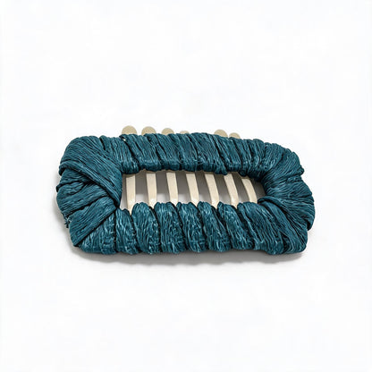 Deep Teal Matte Whisper dog barrette, a dark teal matte hair clip for polished Shih Tzu topknot styling.