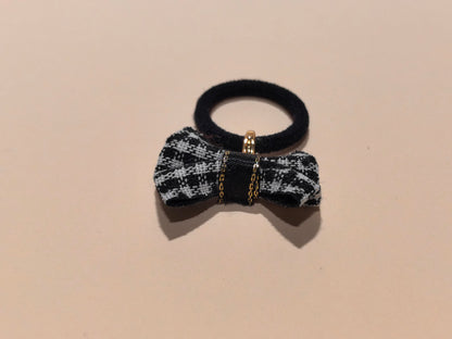 Classic Plaid & Flocked Dog Bow | Traditional Prep Style | SilkyCo