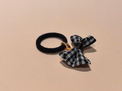 Classic Plaid & Flocked Dog Bow | Traditional Prep Style | SilkyCo