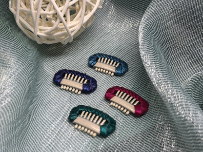 SilkyCo Rich Tones Small Dog BB Clip 4-Pack - Wine, Plum, Navy, Forest Green (For Stylish Occasions)