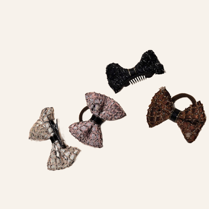 Detachable Woven Mesh Pet Hair Bow - Gala Collection for Small Dogs | SilkyC